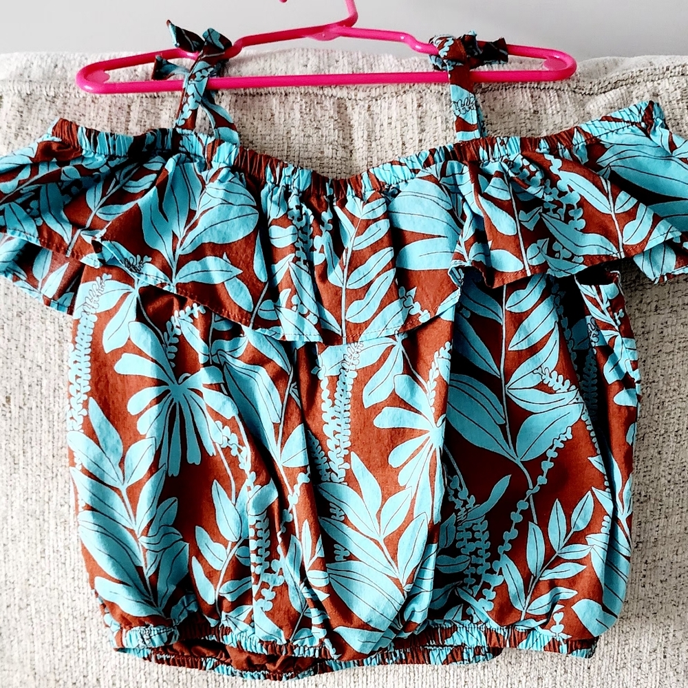 Janie And Jack Cold Shoulder Floral Summer Shirt